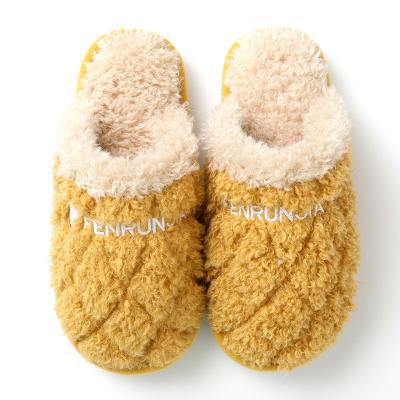 China CUSHIONING 2815-2 Women's Cute Cartoon Winter Plush Ladies Girls Warm Flat Shoes Indoor Female Cozy Winder Custom Slippers for sale