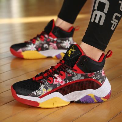 China Breathable Custom Brand Design Wholesale Men's Sports Professional Training Basketball Shoes Men's High Tops for sale