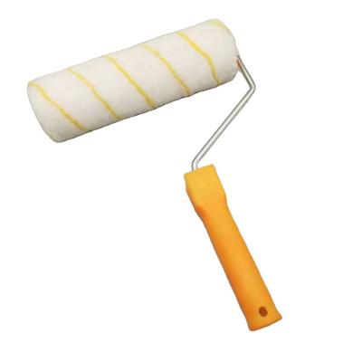 China Portable Competitive Price PP Handled Yellow Microfiber Polyester Paint Roller Brush Scratch Paint Roller Brush for sale