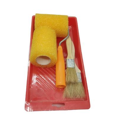 China New Paint Wholesale Price Plastic Material Paint Tray Set With Foam Paint Roller Brush for sale