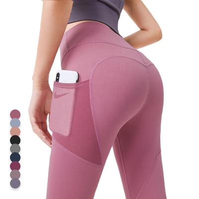 China Ama Larsi Wholesale Athletic Wear Women's High Waist Mesh Gym Fitness Butt Lifting Breathable With Pocket Yoga Gaiters for sale