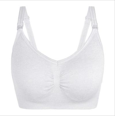 China Wholesale Radiation Protection Women Plus Size Front Open Soft Breastfeeding Adjustable Seamless Wireless Strappy Maternity Nursing Bra for sale