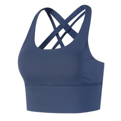 China Custom Wear Breathable Wholesale Sports Women Plus Size Adjustable Strappy High Print Cross Back Support Sports Bra Top for sale