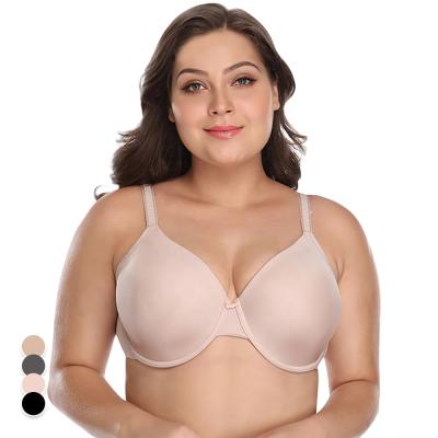 China Ama Larsi Cheap Price Breathable Push Up Wireless Full Cup Stretch Bra For Big Women Plus Size Skin Tone Bra for sale