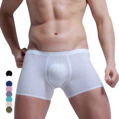 China Factory New Arrived Custom Seamless Men's Underwear Anti-Static Plus Size High Quality Ice Silk Soft Men's Boxer Briefs Breathable for sale