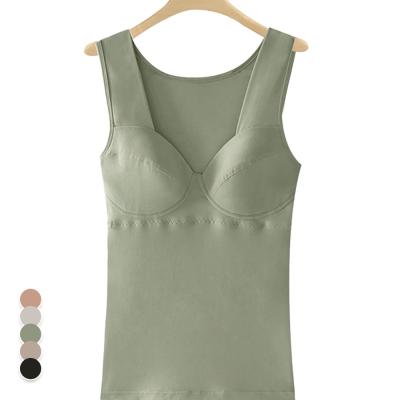 China Ama Larsi Hot Sale Women Antibacterial Vest Solid Color Tank Tops Comfortable Quick Dry Sleeveless Silk Camisoles for sale