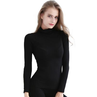 China 2021 QUICK DRY Wholesale Hot Sale OEM ODM Winter Keep Warm Thick Underwear Long Sleeve Top For Women High Neck Fashion Thermal Underwear for sale