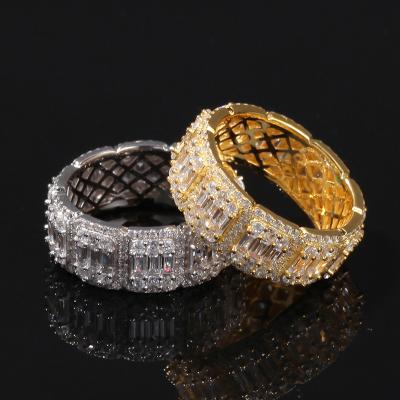 China Hiphop WG172 Wand Luxury Diamond Rings Hip Hop Gold Plated Fashion Iced Out Wand Eternity Rings Mens Womens for sale