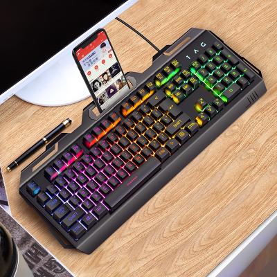 China Other Waterproof Keyboard Wired V2 Keyboard And Mouse Combo With Mouse Pad Gaming Main Board Luminous Computer Keyboard for sale