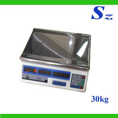 China Calculation scale the classic of the second plastic electric double display 30kg prices for sale