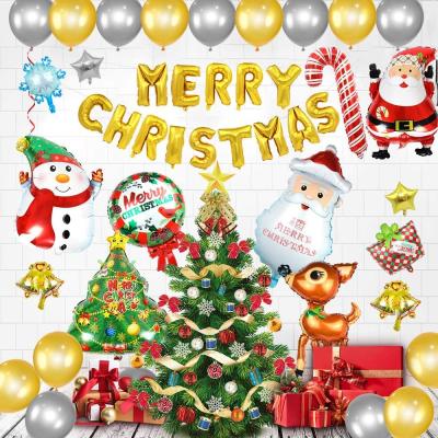 China Christmas Decoration Supplies Merry Christmas Balloons Christmas Tree 2021 Set Santa Elk Deer Candy Cane For Christmas Decoration Supplies for sale