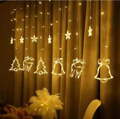 China PVC Christmas LED Garland Curtain String Lights Indoor Garden Street Party Outdoor Christmas Tree Bell Drop Decorative Fairy Lights for sale