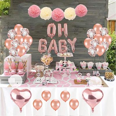 China Baby Shower Baby Shower Decoration Balloons Party Decoration Set For Girl Baby Shower Paper Soft Pink Decoration Pom Party Supplies for sale