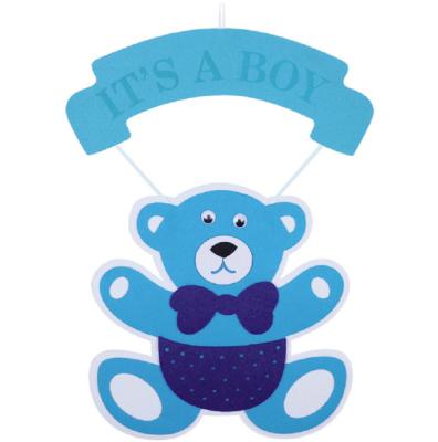 China Hanging NO--Bear Woven Party Decorations Baby Shower Birthday Party Supplies Its A Boy Its A Girl Baby Shower for sale