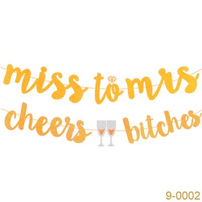 China Bridal Miss To Mrs Banner Bachelor Shower Banner Decoration Cheers Females Bachelor Party Decoration Bridal Shower Banner for sale