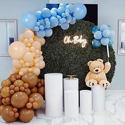 China Jungle Decoration Jungle Latex Balloon Blue Brown Safari Latex Coffee Balloons Garland Kit for Baby Shower Birthday Decor Supplies for sale