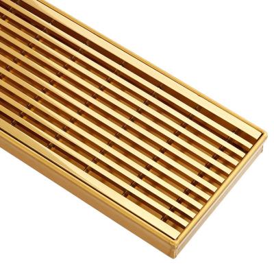 China China Industrial Linear Floor Drain Cover Brushed Gold Price for sale