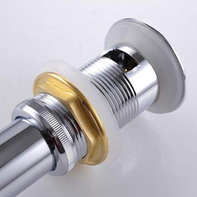 China Automatic Bathroom Sink Drain Stopper Faucet Vessel Vanity Sink Pop Up Drainer Assembly With Overflow Polished Chrome for sale