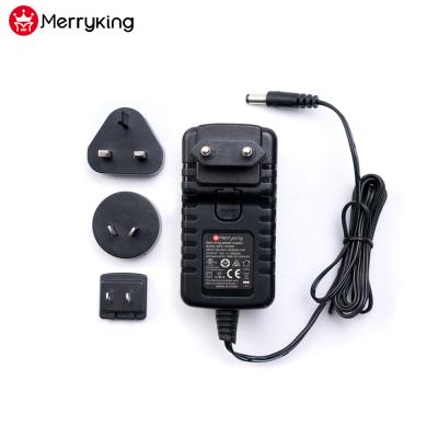 China Multi PC+ABS Merryking 30v 1000ma Plug Power Adapter CE cUL USA/AU CE Plug for sale