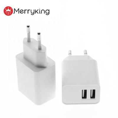 China Mobile Phone Travel Charger Adapter Electronic Accessories Dual Usb Wall Charger 2 Ports EU Plug Adapter for sale