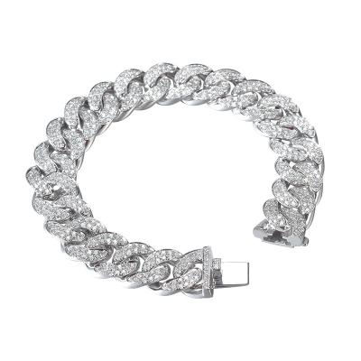 China Latest Hiphop Design Miami Cuban Link Luxury Men's Diamond Charm Tennis Bracelet Jewelry for sale