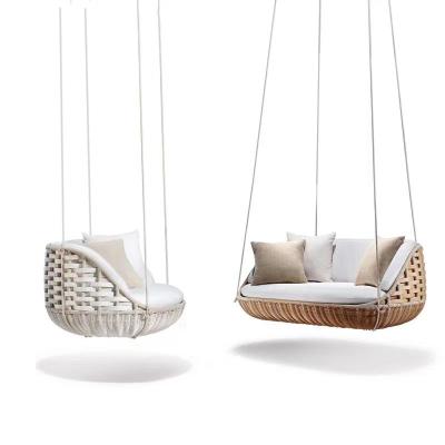 China Modern Simple Adult Outdoor Round Indoor Flower Double Balcony Hammock Swing Basket Rattan Chair Hanging Hammock Household Modern for sale