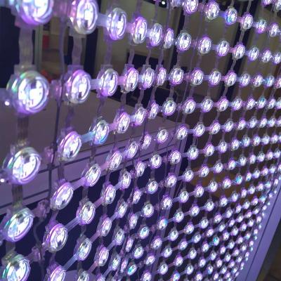 China Top landscape project decoration sales 25mm mesh screen smd3535 rgbw 12v led transparent module landscape indoor outdoor video decoration for sale