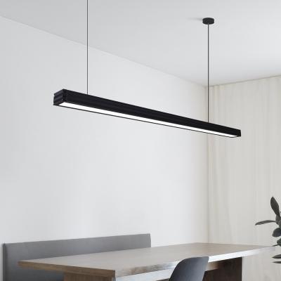 China Led pendant light modern dining room black linear led hanging kitchen pendant light modern pendant lighting for kitchen island for sale