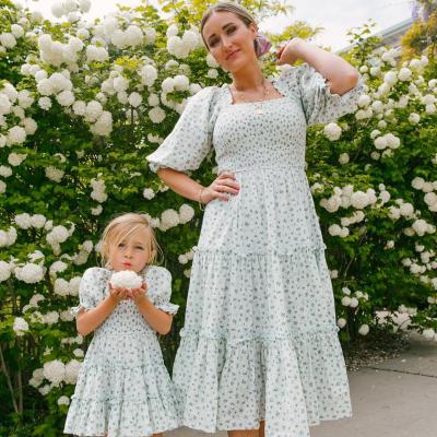 China Breathable High Quality Set The Same Matching Dress Family Dress Mother And Daughter Set Birthday Formal Dress for sale