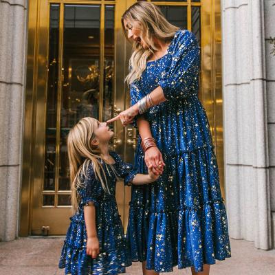 China High quality mommy and me new fashion breathable comfortable dress matching outfits family outfits for sale