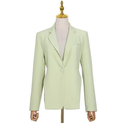 China Anti-wrinkle blazer coated female sexy backless chain blazer for women notched casual collar long sleeve for sale