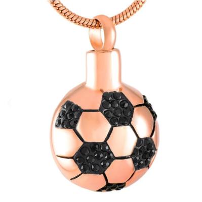 China Other Soccer ball style cremation urn necklace Stainless Steel Necklace pet cremation jewelry for sale