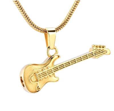 China Other Manufacture Cremation Jewelry Pets XM-013 Guitar Cremation Personalized Pet Stainless Steel Necklace for sale