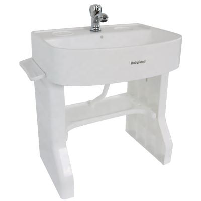 China Simple Modern Simulated Hand Baby Wash Basin With Stand Bathrooms Customized For Little Kids for sale