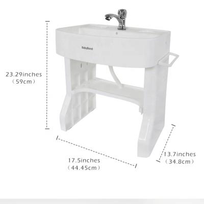 China Simple Modern Hot Selling Children Simulated Kids Bathroom Basin Tooth Brushing Table Children's Washing Table Wash Rack Baby Sink for sale