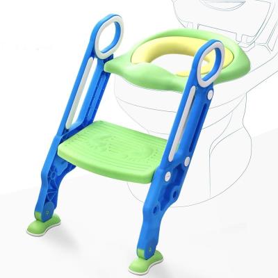 China Toliet Trainer PU PP Kids Children Cushion Child Baby Potty Chair Training Toilet Seat Ladder With Step Stool Ladder Toilet For Kids for sale