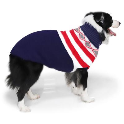 China Viable Classic Dog Sweater For Medium Large Dogs Pet Winter Coat Clothing Clothes With Stripes For Cold Weather for sale