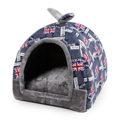 China Viable Fashion Copy Self-heating 2 in 1 Foldable Comfortable Pet Cat Bed Tent House Dog Bed for sale