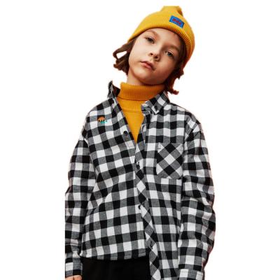 China Little Boys Anti Shrink Check Shirt Designer Baby Boy Cotton Classic Kids Flannel Boys Shirts for sale