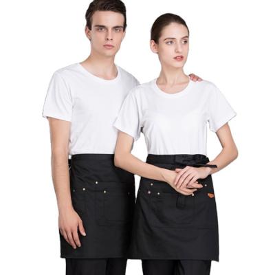 China Cheap Restaurant Uniform Cotton Waiter Uniform Set Breathable Custom Logo Restaurant Uniform Shirt for sale