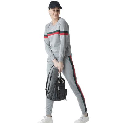 China Gray Track Pants Tracksuit Women Cotton Polyester Fleece Breathable Tracksuits Sweatsuit Set With Logo for sale