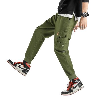 China High Quality Anti-Wrinkle Six Pockets Streetwear Canvas Safety Long Fashion Slim Cargo Pocket Pants For Men for sale