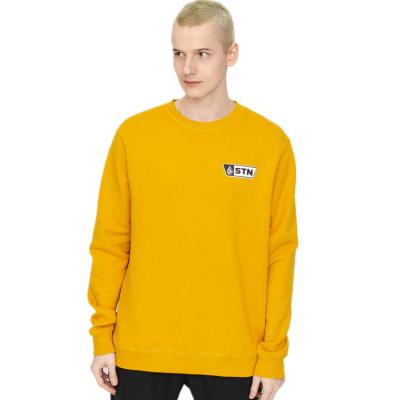 China Anti-wrinkle French Terry 260 gram yellow 100% cotton oversized sweatshirt for men for sale