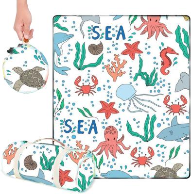 China Waterproof Portable Beach Mat Camping Outdoor Picnic Rug EVA Outdoor Custom Printed Picnic Blanket for sale