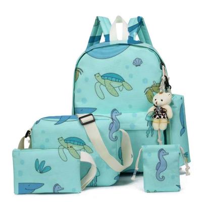 China 4pcs Women Oxford Rucksack Set Anti-theft Backpack Travel School Bags Student Teens Girl Bookbag For Lunch Tote Bag And Pencil Box for sale