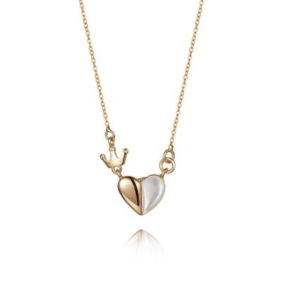 China FASHIONABLE Heart Shape PONEES Necklace Brass Party Shining Pendent Necklace Jewelry Women for sale