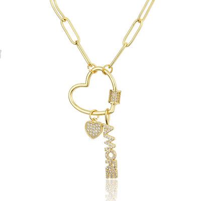 China PONEES New Trendy Fashion Love Letter Necklace Gold Plated Charm Pendant Necklace Custom Jewelry For Women for sale