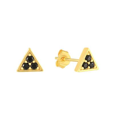 China FASHIONABLE PONEES shape 925 Sterling Silver Earrings With Diamonds and triangle stud earrings for woman girls for sale