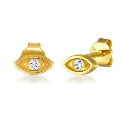 China Wholesale PONEES Jewelry Fashion Trendy Eye Shape Earrings 925 Sterling Silver Diamond Stud Earrings for sale