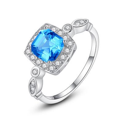 China PONEES TRENDY Fashion Wedding Jewelry Rings For Woman 925 Sterling Silver Gemstone Rings for sale